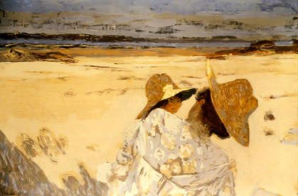 Photo of "MOTHER AND CHILD ON BEACH" by EDOUARD VUILLARD