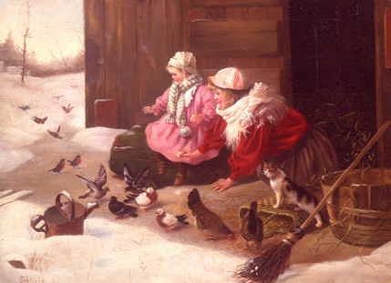 Photo of "FEEDING THE BIRDS." by C.A. BLAIR