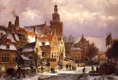 Photo of "STREET SCENE IN WINTER" by WILLEM KOEKKOEK