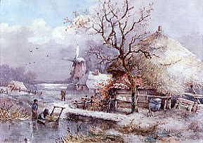 Photo of "THE VILLAGE POND, WINTER" by SEBASTIAAN MATTHEUS RANITZ