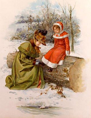 Photo of "LACING THE SKATES." by  ANONYMOUS