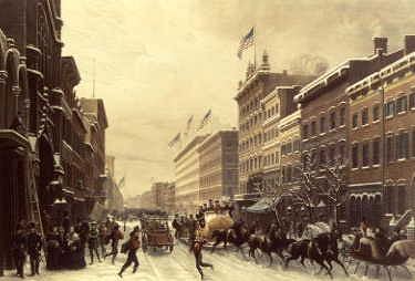 Photo of "NEW YORK - A WINTER SCENE IN BROADWAY, 1857" by HIPPOLYTE (AFTER) - PRIN SEBRON