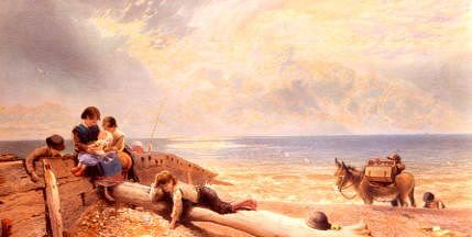 Photo of "ON THE BEACH AT ROTTINGDEAN, SUSSEX, ENGLAND" by MYLES BIRKET FOSTER