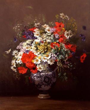 Photo of "A VASE OF DAISIES AND POPPIES" by EMMA DE VIGNE