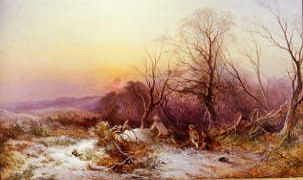 Photo of "A WINTER SUNSET" by GEORGE AUGUSTUS WILLIAMS