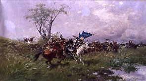 Photo of "A CAVALRY CHARGE" by JOSEF VON BRANDT