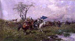 Photo of "A CAVALRY CHARGE" by JOSEF VON BRANDT