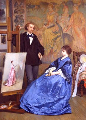 Photo of "IN THE ARTIST'S STUDIO" by GUSTAVE-LEONHARD DE JONGHE