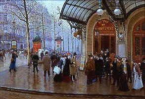 Photo of "OUTSIDE THE THEATRE DU VAUDEVILLE, PARIS" by JEAN BERAUD