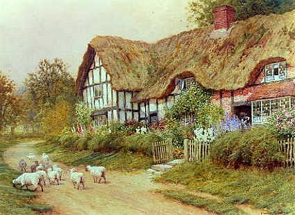 Photo of "A VILLAGE COTTAGE" by ARTHUR CLAUDE (IN COPYRI STRACHAN