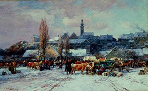 Photo of "MARKET DAY, WINTER" by KARL STUHLMULLER