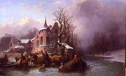 Photo of "LOADING THE CART ON A FROZEN RIVER" by FERDINAND MAROHN