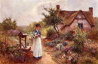 Photo of "A COTTAGE GARDEN" by ERNEST WALBOURN