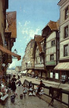 Photo of "FIGURES ON A STREET IN A FRENCH COASTAL TOWN" by LUIGI LOIR