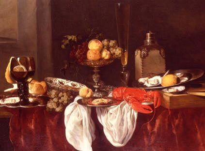 Photo of "A STILL LIFE WITH CRAB, LOBSTER AND OYSTERS" by ABRAHAM HENDRICKSZ VAN BEYEREN