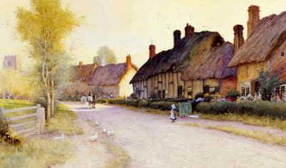 Photo of "A VILLAGE NEAR STRATFORD UPON AVON" by CLAUDE STRACHAN