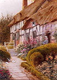Photo of "FEEDING DOVES,NEAR FROME, SOMERSET" by ARTHUR CLAUDE (IN COPYRI STRACHAN