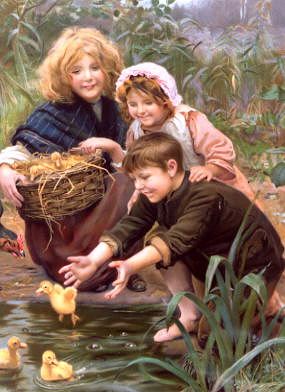 Photo of "LEARNING TO SWIM." by ARTHUR JOHN (AFTER) ELSLEY