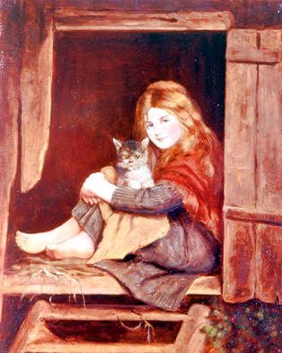 Photo of "A COSY CUDDLE" by SIR JOHN EVERETT MILLAIS