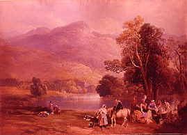 Photo of "SCOTTISH PEASANTS WASHING ON THE BANKS OF LOCH KILLIN,PERTHSHIRE" by THOMAS MILES RICHARDSON