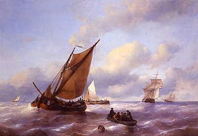 Photo of "FISHING BOATS RETURNING, 1845." by JOHN WILSON CARMICHAEL