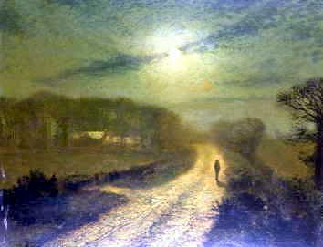 Photo of "THE MOONLIT LANE." by JOHN ATKINSON GRIMSHAW