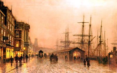 Photo of "GLASGOW, SATURDAY NIGHT." by JOHN ATKINSON GRIMSHAW