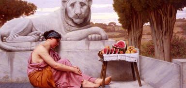 Photo of "THE FRUIT GIRL, 1917." by JOHN WILLIAM GODWARD