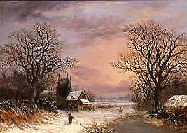 Photo of "A VILLAGE CHURCH IN WINTER" by CHARLES LEAVER