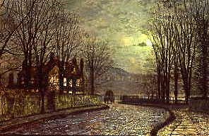Photo of "UNDER A DRIFTING MOONLIT SKY" by JOHN ATKINSON GRIMSHAW