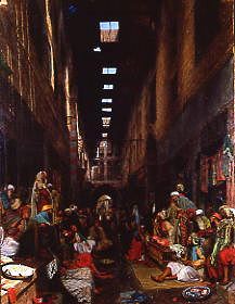 Photo of "THE BEZESTEIN BAZAAR OF EL KHAN KHALIL CAIRO, 1872" by JOHN FREDERICK LEWIS