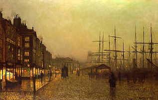 Photo of "A LIVERPOOL DOCK SCENE, 1887" by JOHN ATKINSON GRIMSHAW