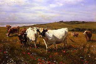 Photo of "CATTLE ON THE COAST" by HENRY WILLIAM BANKS DAVIS