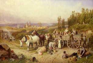 Photo of "ARRIVAL OF HOP PICKERS, FARNHAM" by MYLES BIRKET FOSTER