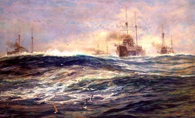Photo of "THE FIRST BATTLE SQUADRON OF DREADNOUGHTS STEAMING DOWN" by WILLIAM LIONEL WYLLIE