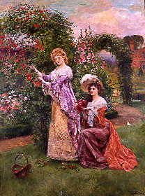 Photo of "ROSE PICKERS" by HENRY JOHN YEEND KING
