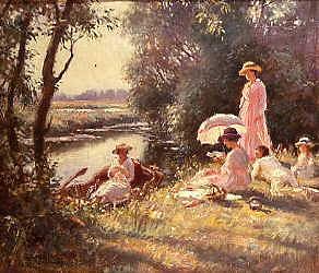 Photo of "AN AFTERNOON BY THE RIVER" by WILLIAM KAY BLACKLOCK