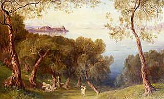 Photo of "CORFU, GREECE, FROM VILLAGE OF ASCENSION, 1857" by EDWARD LEAR