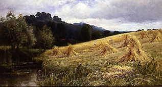 Photo of "A CORNFIELD NEAR PANGBOURNE BERKSHIRE" by HENRY JOHN KINNAIRD