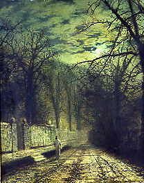 Photo of "A MOONLIT STREET, 1880." by JOHN ATKINSON GRIMSHAW