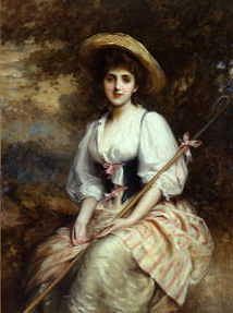 Photo of "MRS STUART M. SAMUEL AS PHYLLIDA" by SIR SAMUEL LUKE FILDES