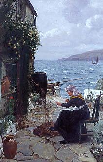 Photo of "THE COTTAGE NEAR THE SEA,1884" by CHARLES NAPIER HEMY