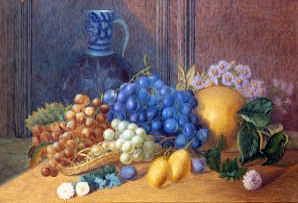 Photo of "A STILL LIFE OF FRUIT AND A JUG" by WILLIAM JABEZ MUCKLEY