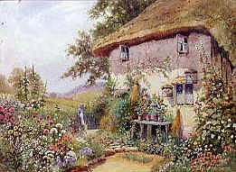 Photo of "A COTTAGE GARDEN, SUMMERTIME, 1893" by ARTHUR STANLEY WILKINSON