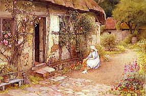 Photo of "OUTSIDE A COTTAGE." by CHARLES EDWARD WILSON