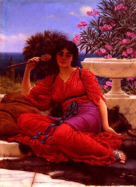 Photo of "THE PEACOCK FAN, 1905." by JOHN WILLIAM GODWARD