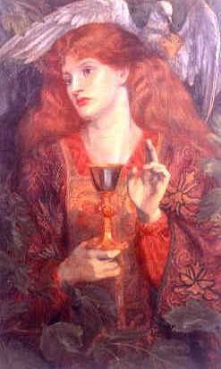 Photo of "THE DAMSEL OF THE SANCT GRAIL, 1874 (MORTE D'ARTHUR)" by DANTE GABRIEL CHARLES ROSSETTI