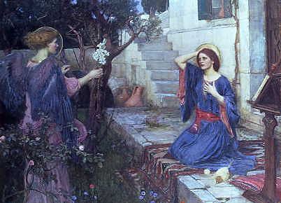 Photo of "THE ANNUNCIATION, 1914" by JOHN WILLIAM WATERHOUSE