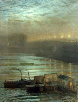 Photo of "OLD PIER, EMBANKMENT, WESTMINSTER, LONDON, ENGLAND, 1885" by JOSEPH ARTHUR PALLISER SEVERN