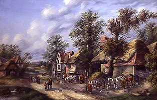 Photo of "A BUSY VILLAGE SCENE" by ERNEST LARA